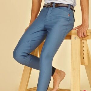 NWT MANFREDI MEN'S BREECHES DEL MAR STEEL BLUE SIZE 38R or EU 44 US 30-31